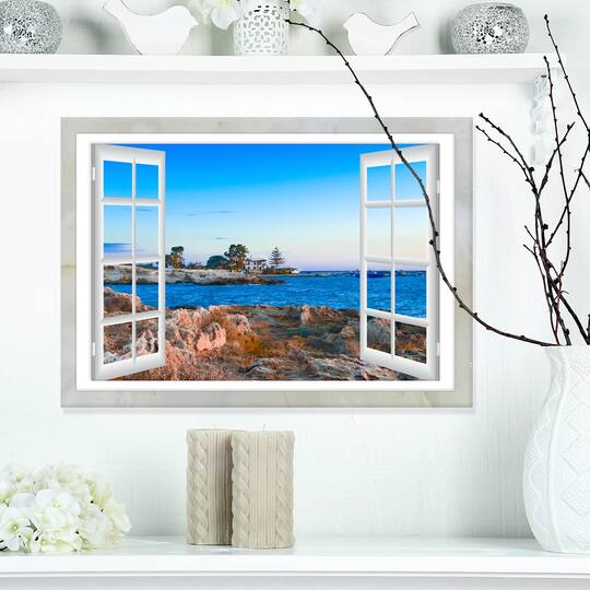 Designart - Open Window to Blue Seashore